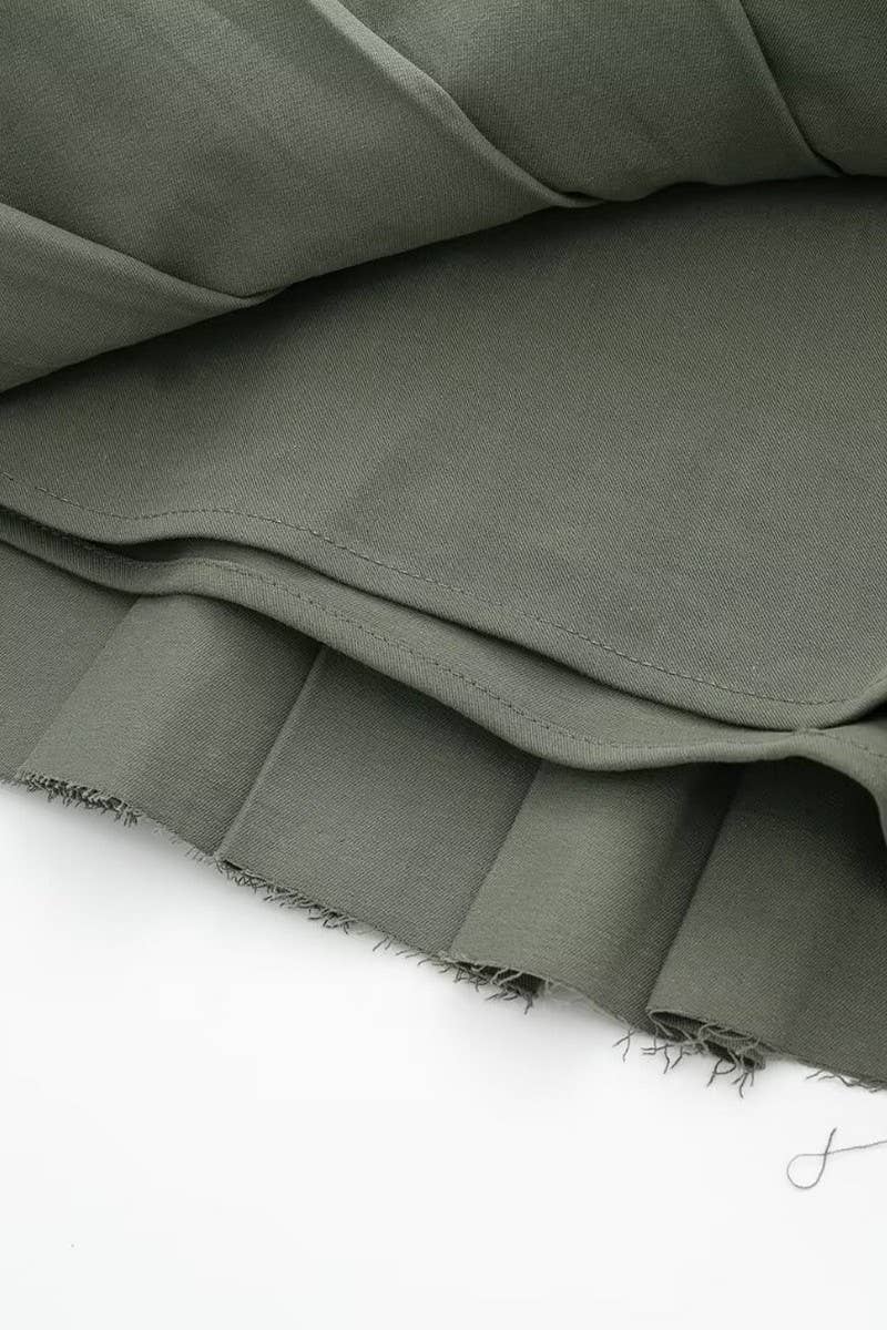 CWDSD6656_U-NECK SLEEVELESS WAIST RUFFLED SUSPENDER DRESS