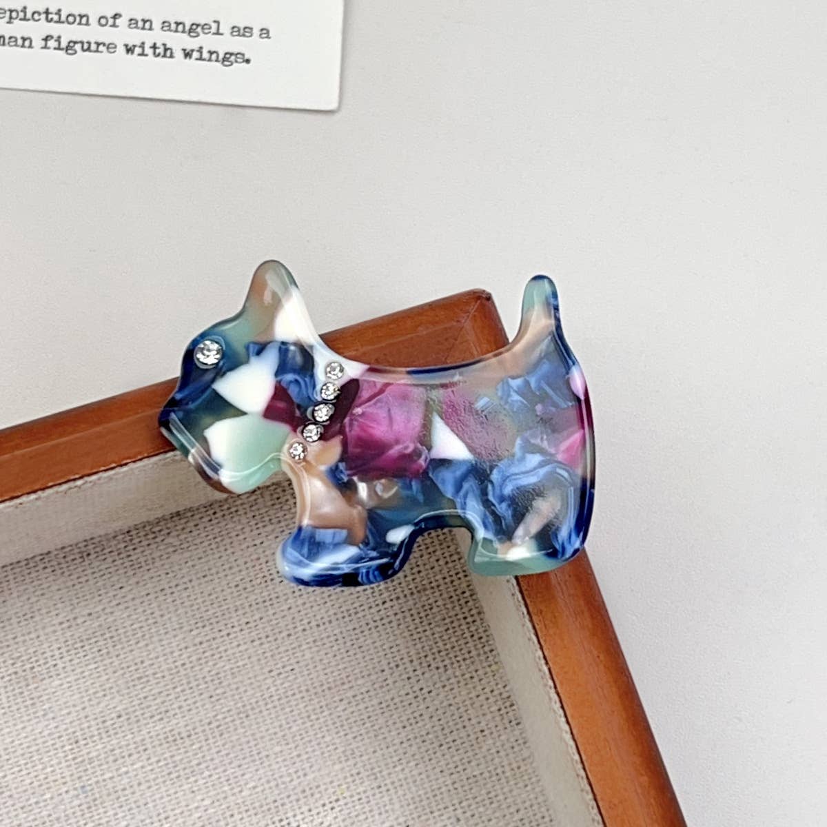 French vintage diamond-encrusted puppy hair clip