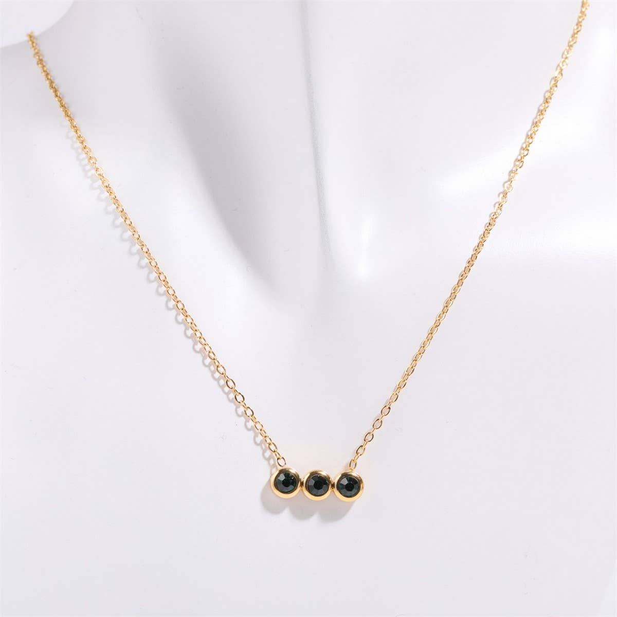 12 Birthstone Pendant Clavicle Necklace_CWMM5670