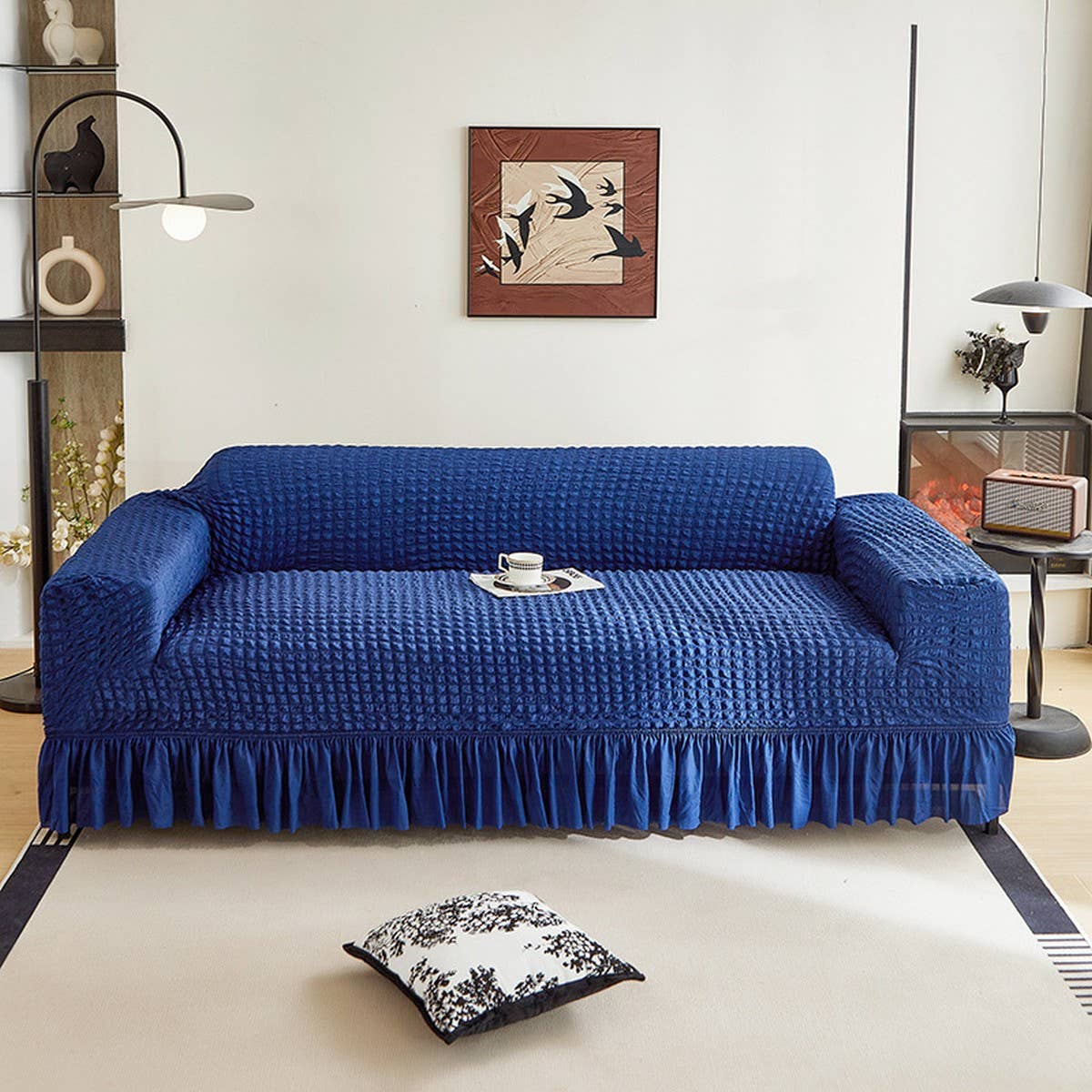 Puckered Skirt Sofa Cover, Thick & Stretchy_CWMM8321