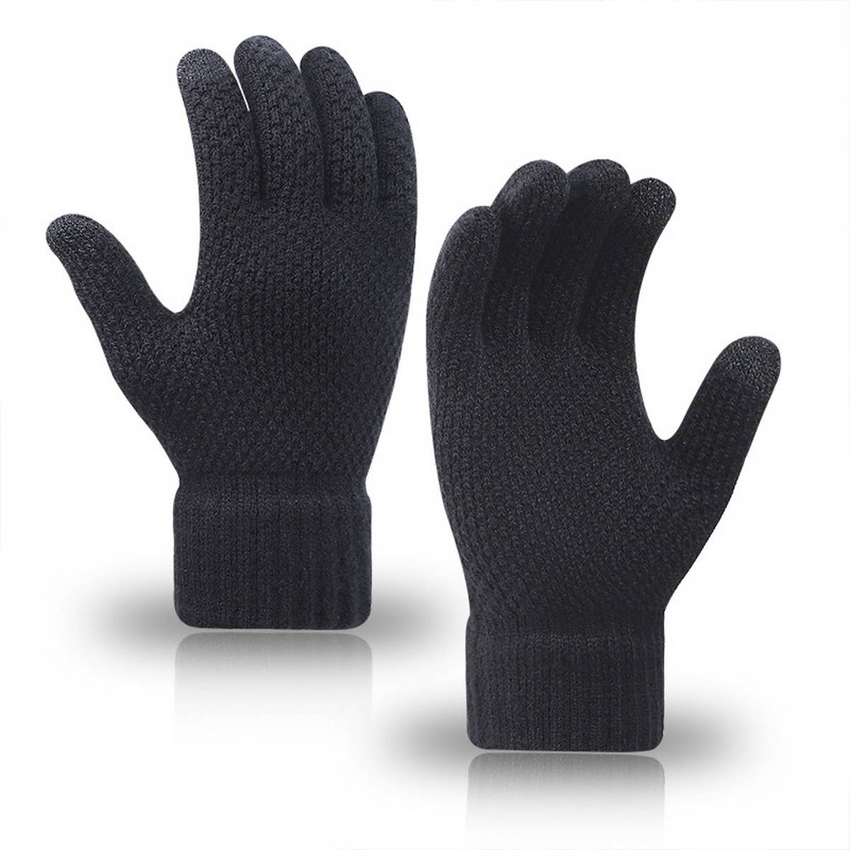 Men Women Knit Gloves ? Warm Thick Touch Tips_CWAG0224