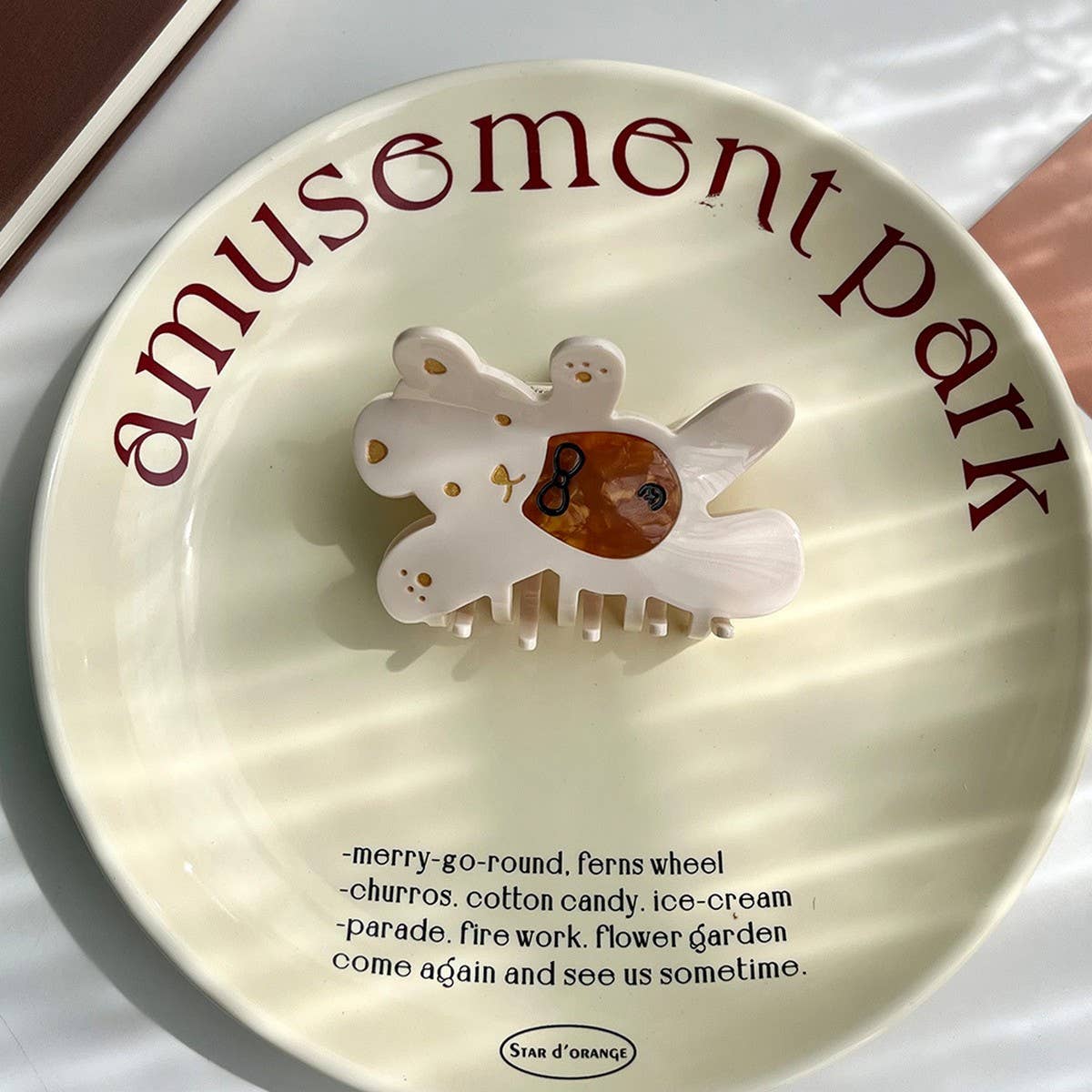 Cute Bear Acetate Hair Claw Clip for Girls