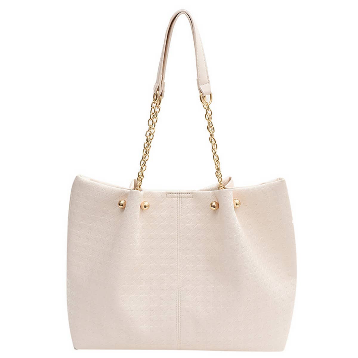 WOMEN SOLID COLOR PLAID TOTE BAG_CWAB1594