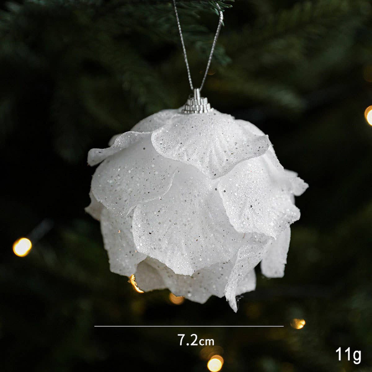 White Petal Foam Xmas Ball Tree Hanging Decor