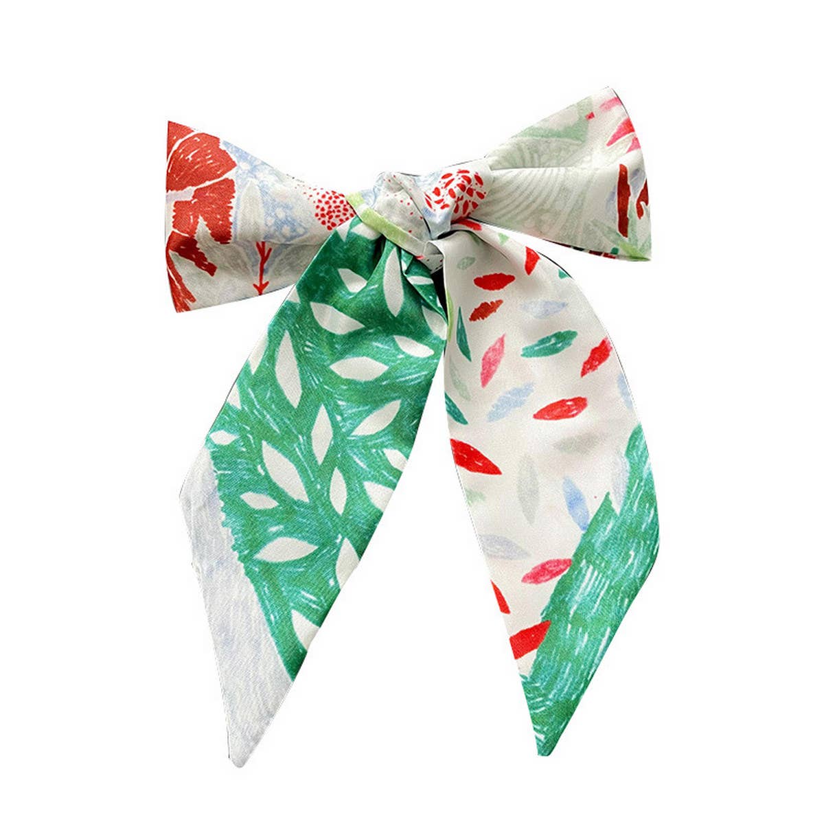 NARROW DECORATIVE SILK SCARF WITH TIEABLE BOW