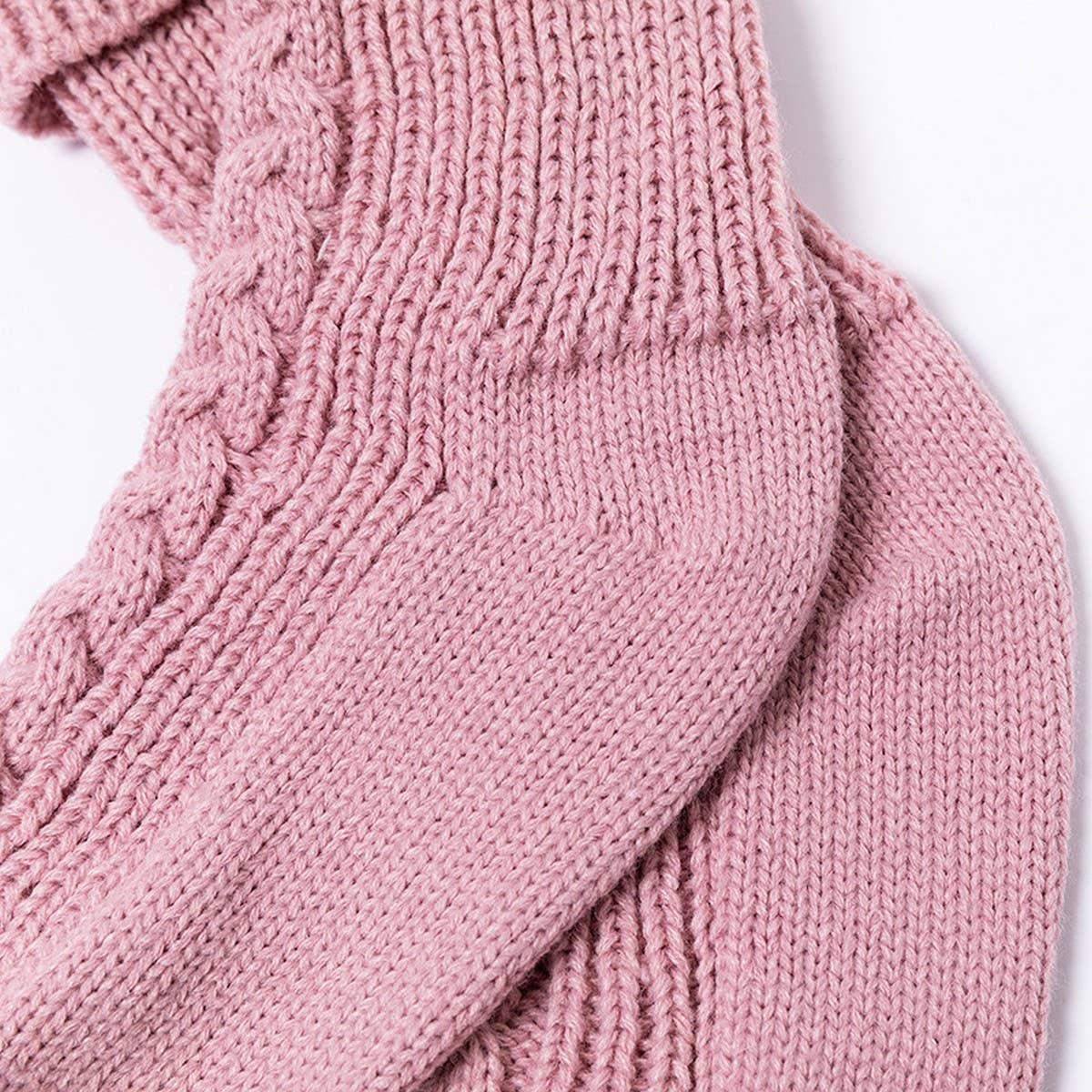 PINK TWISTED HEM MID-CALF SOCKS_CWMS0866