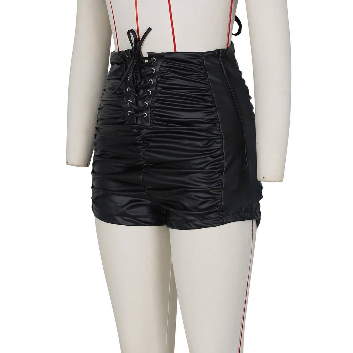 WOMEN FASHIONABLE PLEATED HIGH WAISTED SHORTS_CWBSP0137