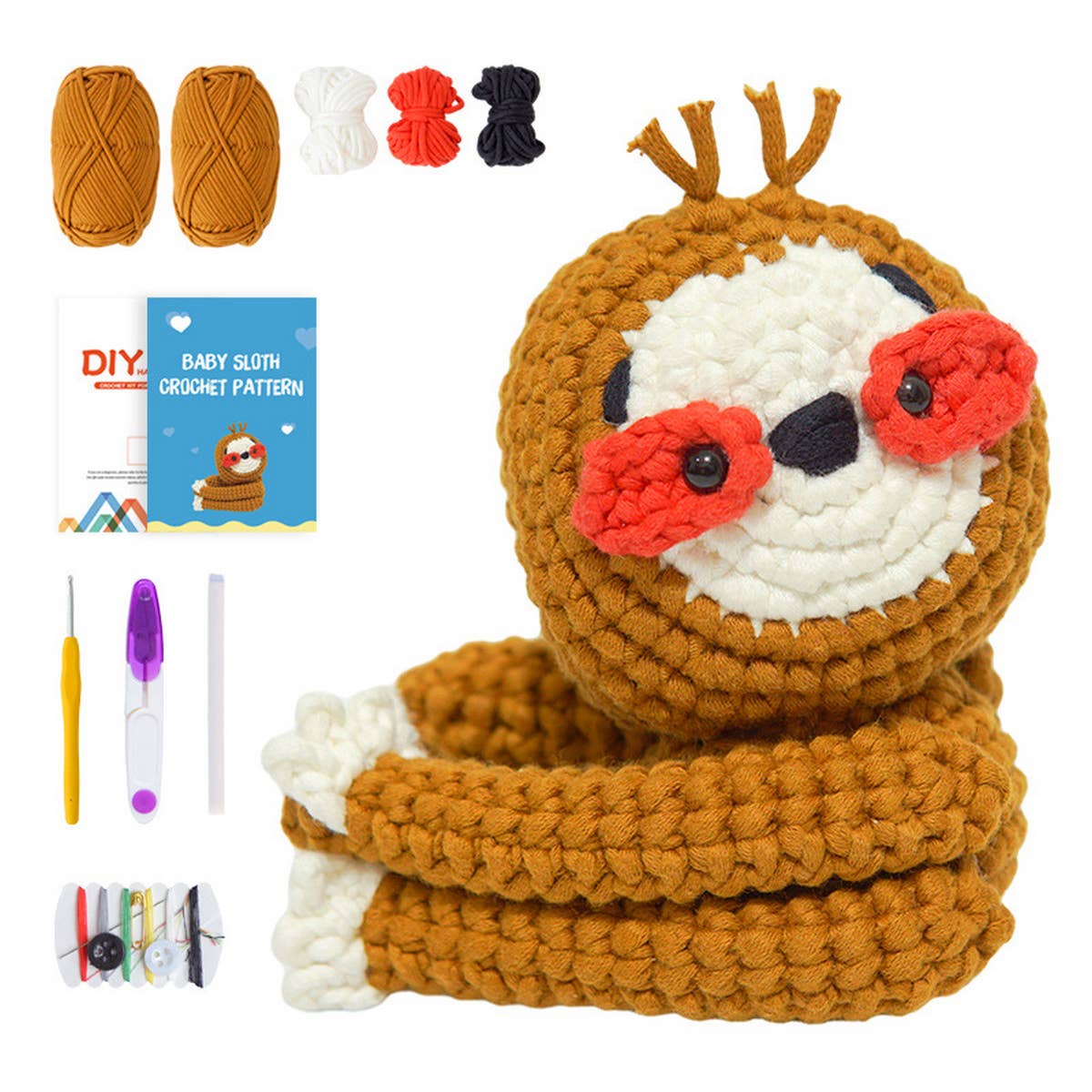 HANDMADE DIY SLOTH DOLL MATERIAL KIT