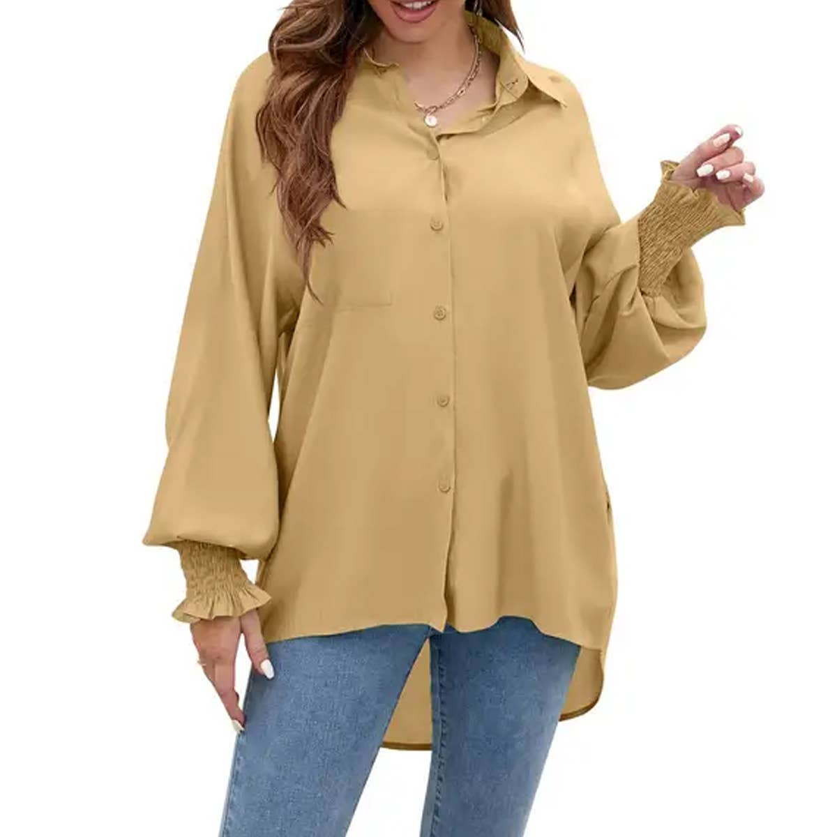 Rotator cuff Tencel solid color soft loose top