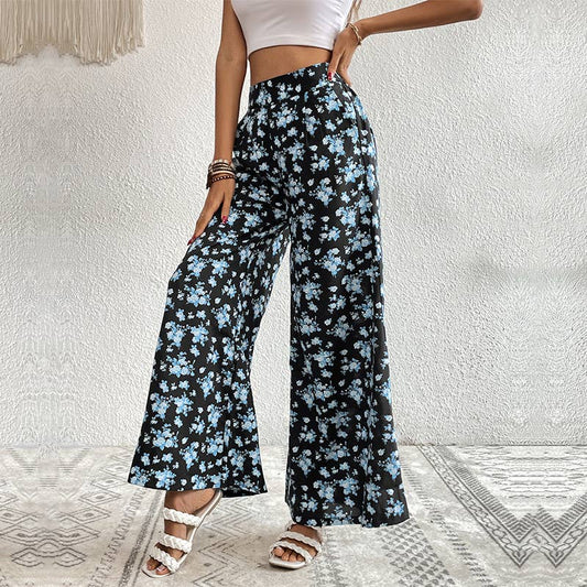 Printed loudspeaker pendant wide-leg pants