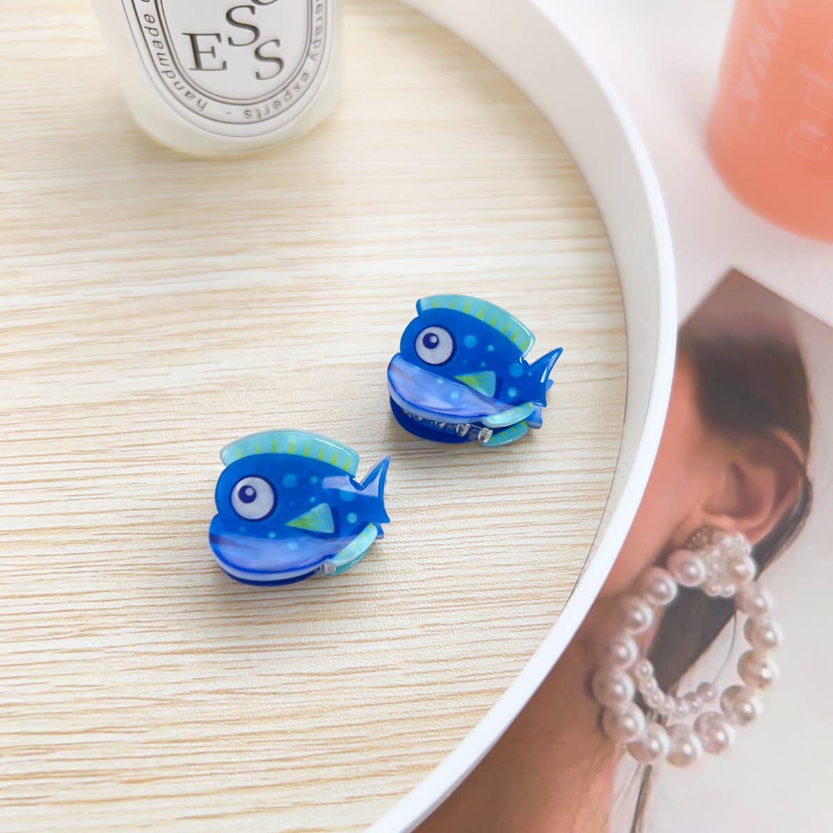 Q-version acrylic animal children's hair clips