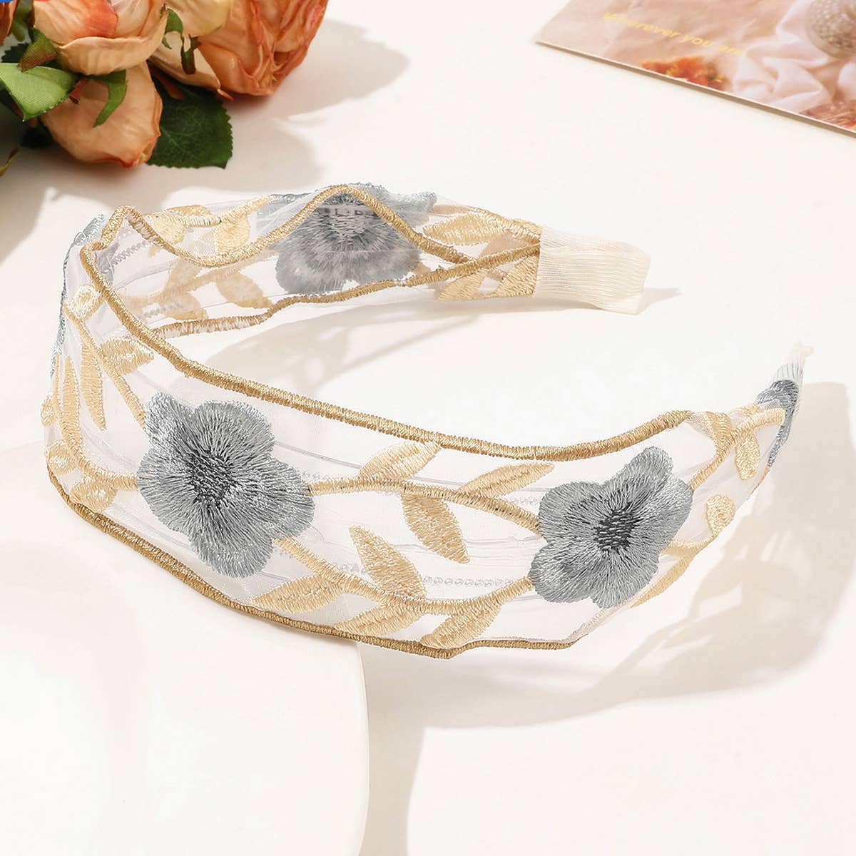 MESH EMBROIDERED FLOWER HEADBAND_CWAHA1651