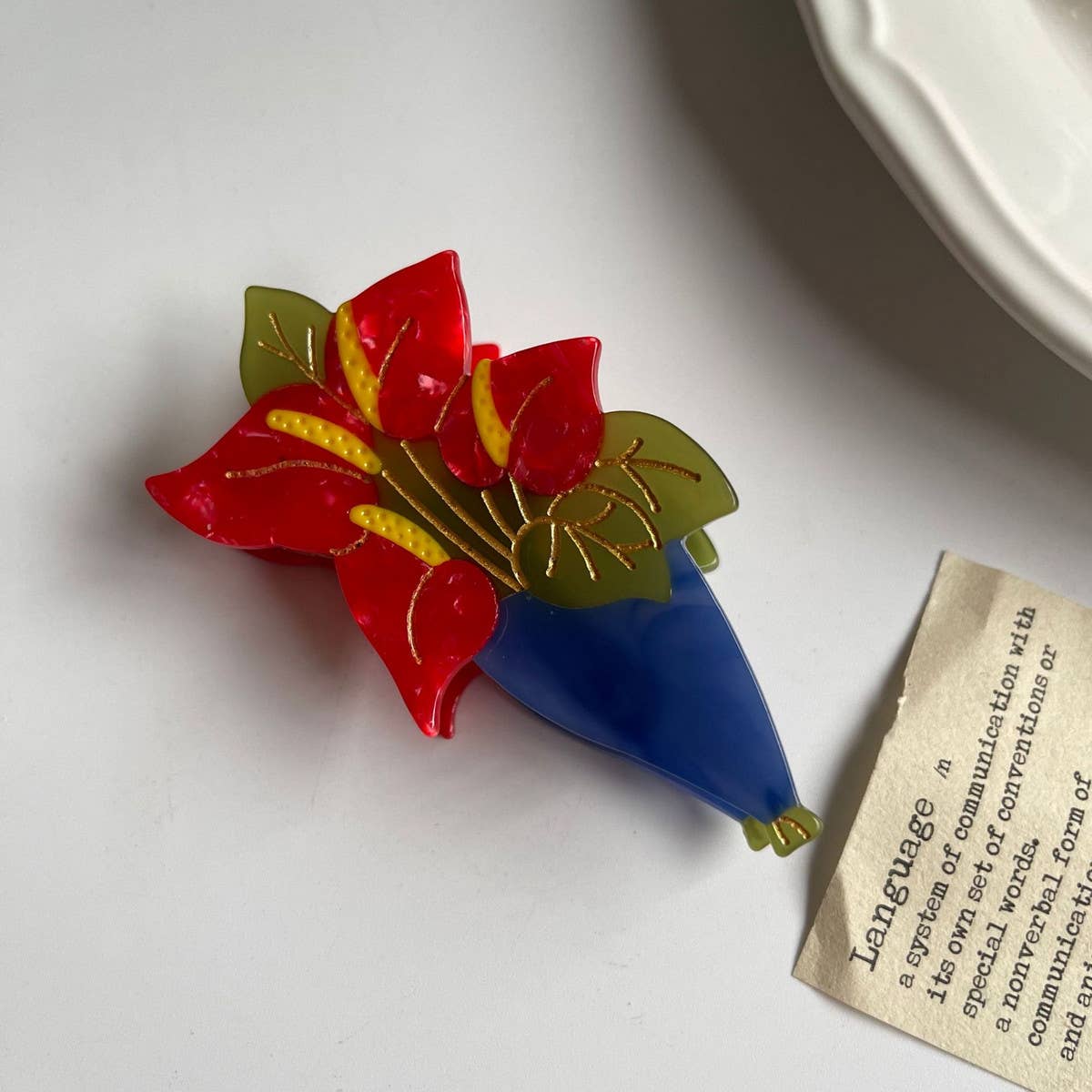 SIMPLE AND FRESH PALM BOUQUET HAIRPIN CLIP_CWAHA1327