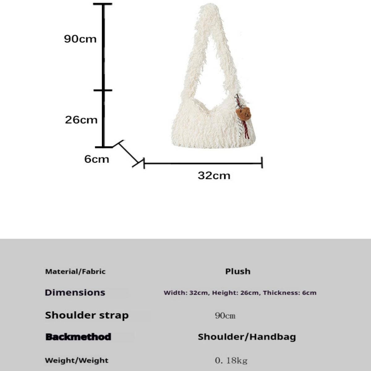 Plush Fur Tote Bag Women Large Fluffy Handbag_CUAB00573