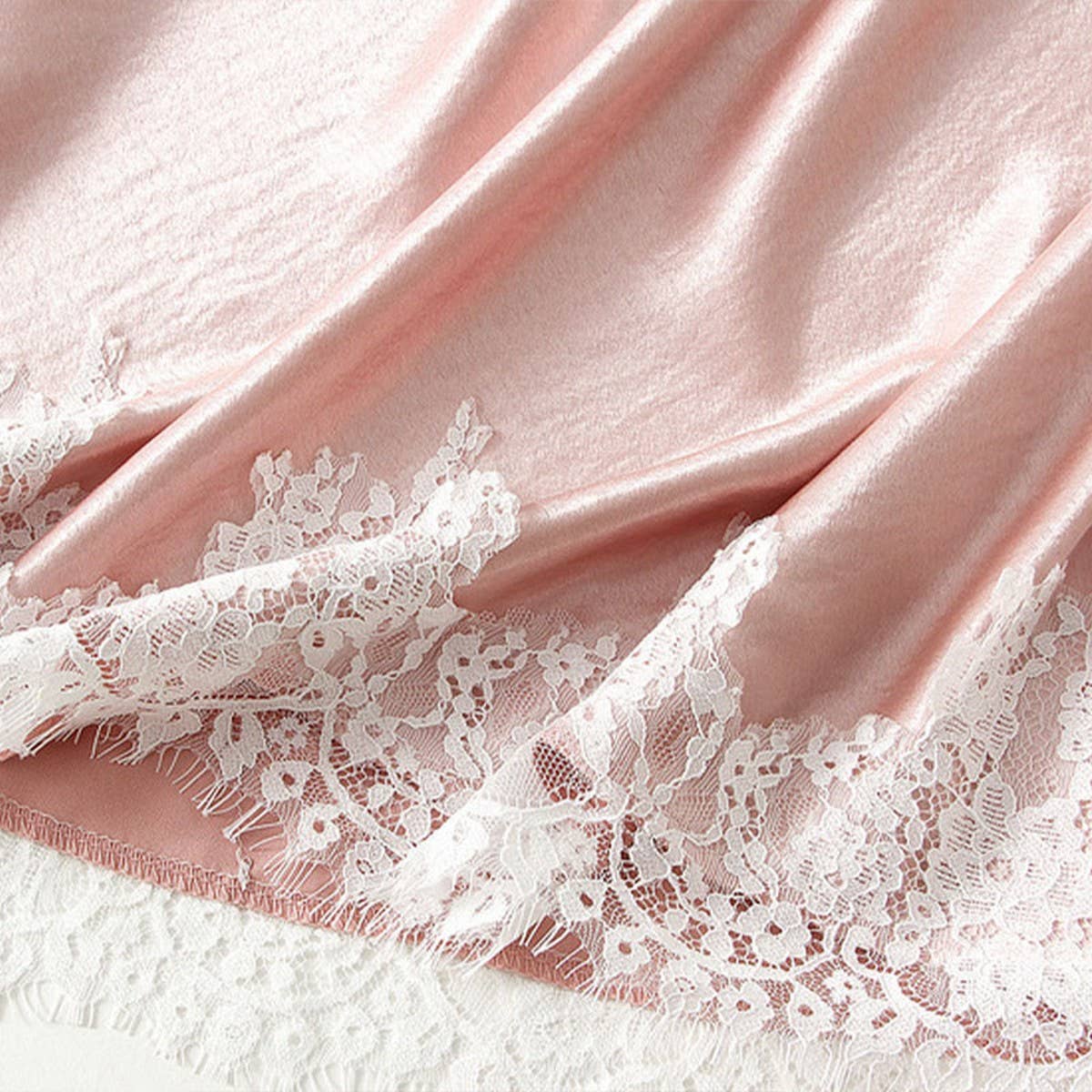 Lace-Trimmed Satin A-Line Midi Skirt with Draping