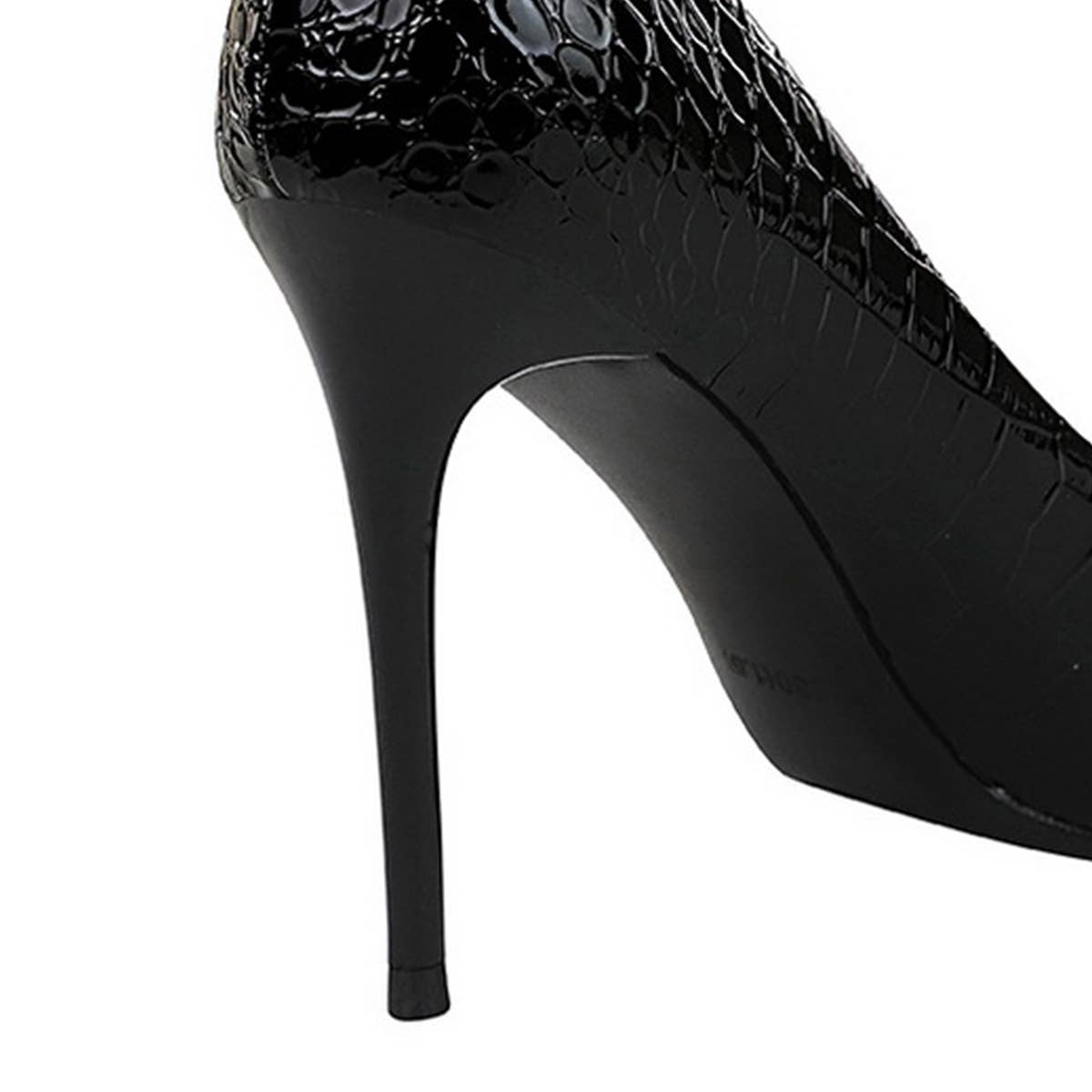 WOMEN SHALLOW POINTED TOE METAL BUCKLE HIGH HEELS