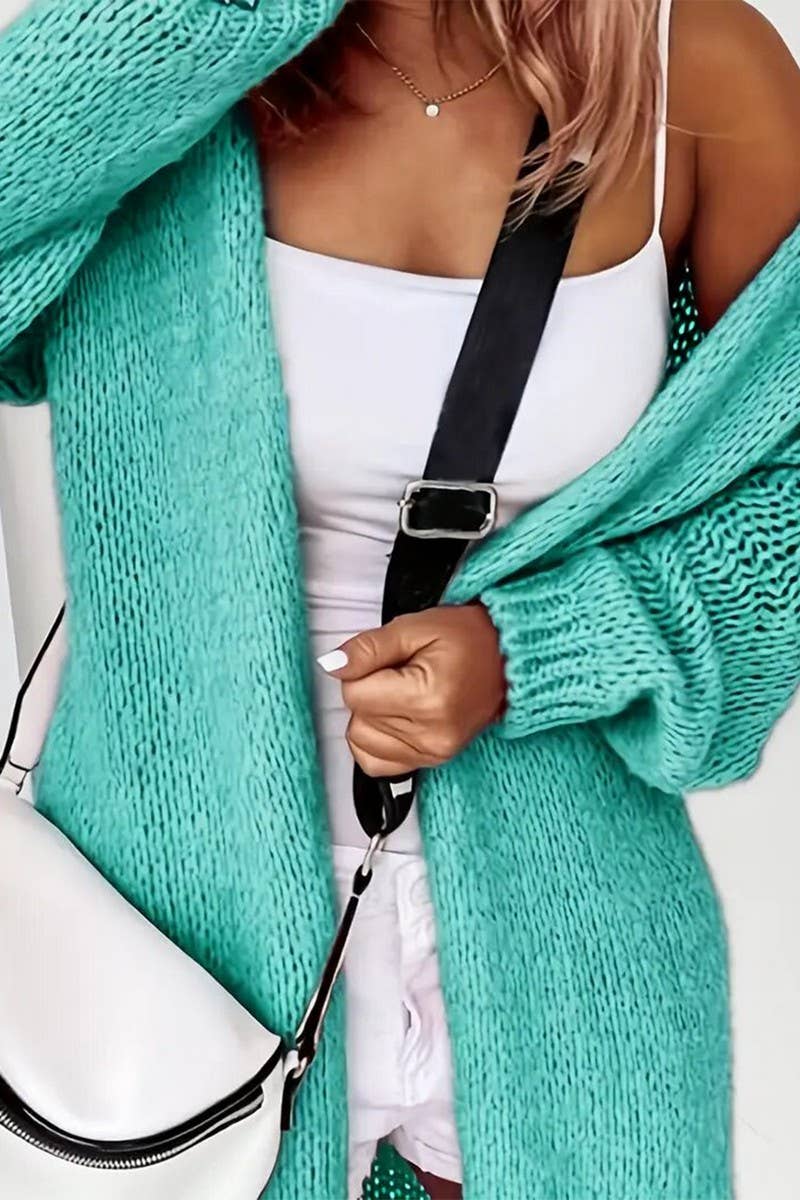 CWOCAL00569_LONG LOOSE LONG-SLEEVED KNITTED CARDIGAN