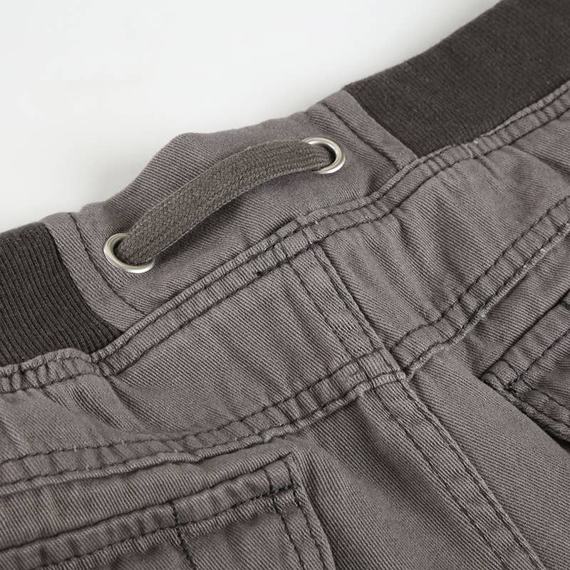 MAKE OLD WASH COLOR LOOSE-FITTING HIGH PANTS