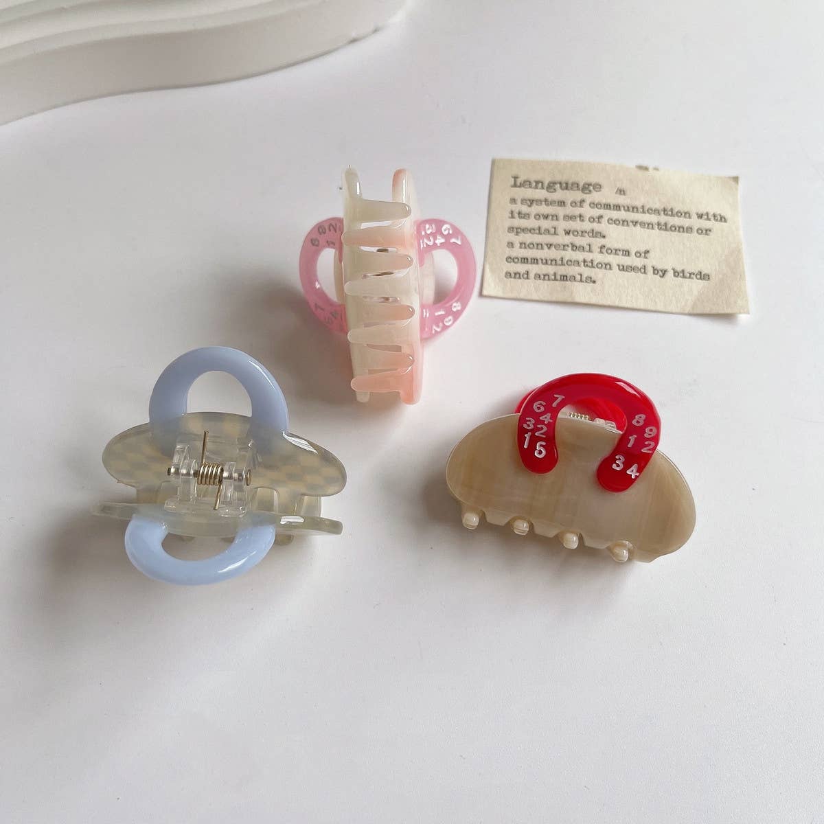 Mini Handbag Hair Claw, French Acetate Hair_CWAHA1350