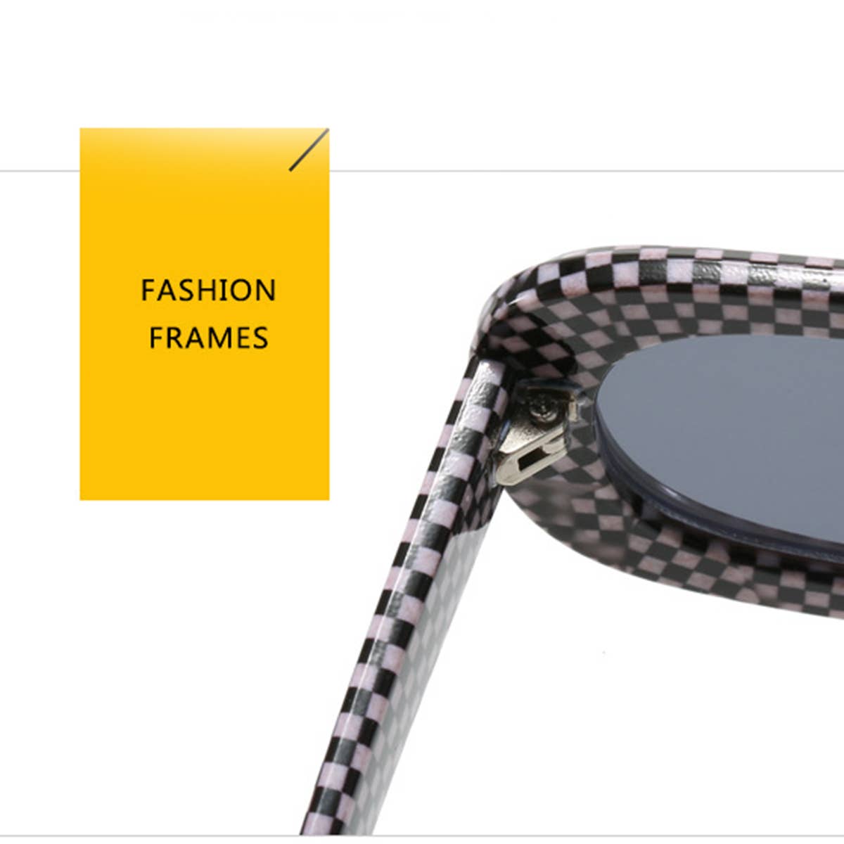 VINTAGE OVAL PLAID SUNGLASSES