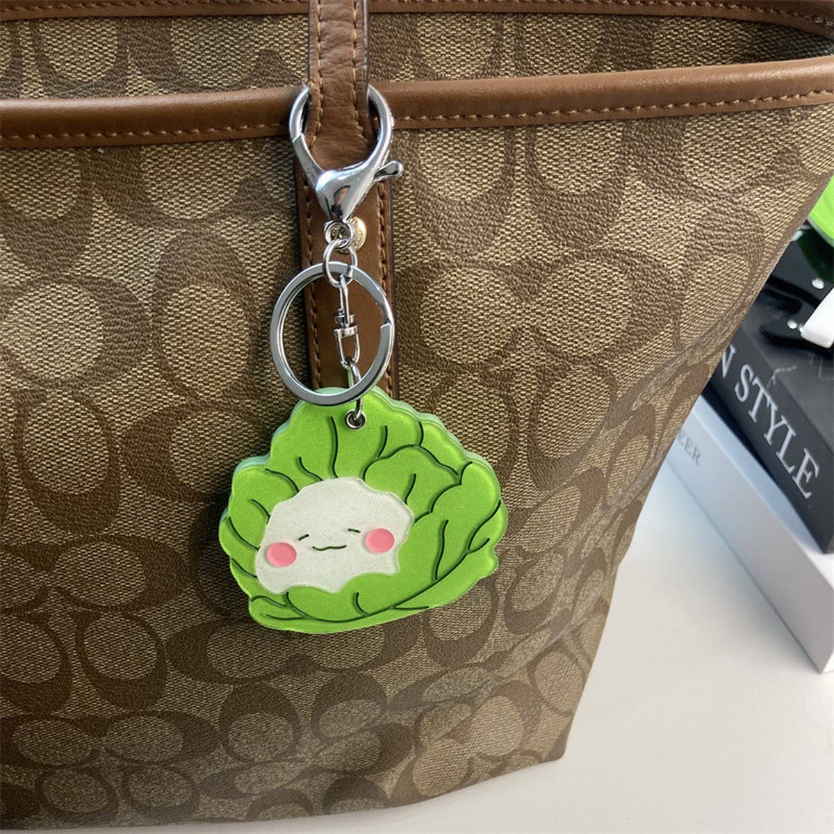 Cute Cabbage Slide Mirror Keychain Acrylic Gift