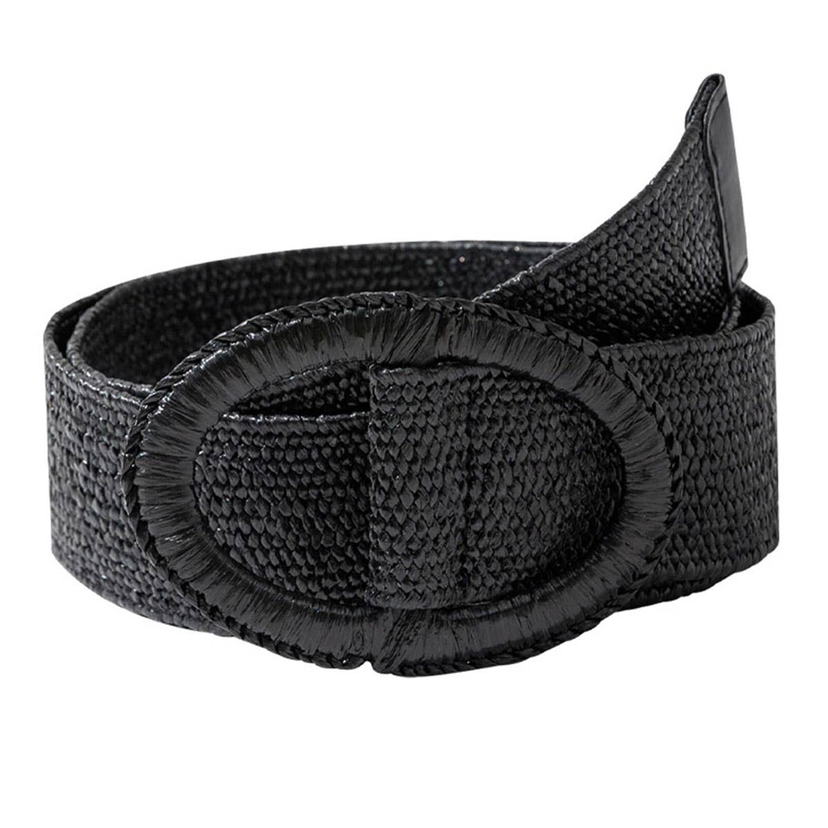 Versatile oval buckle PP elastic straw woven belt