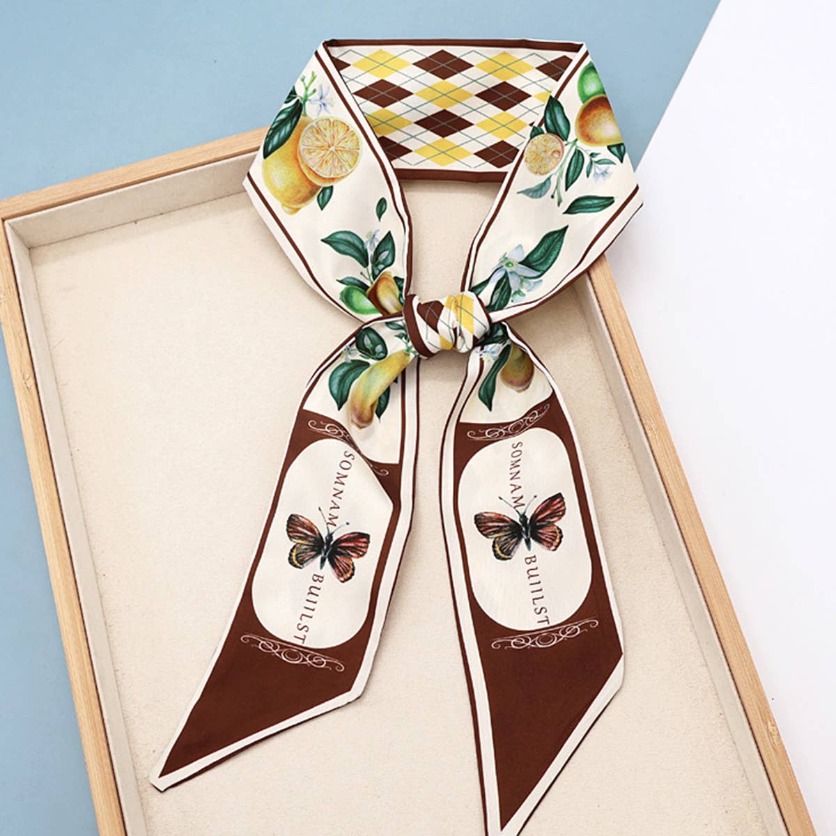 Fruit Print Twilly Scarf ? Hair Tie & Bag Ribbon