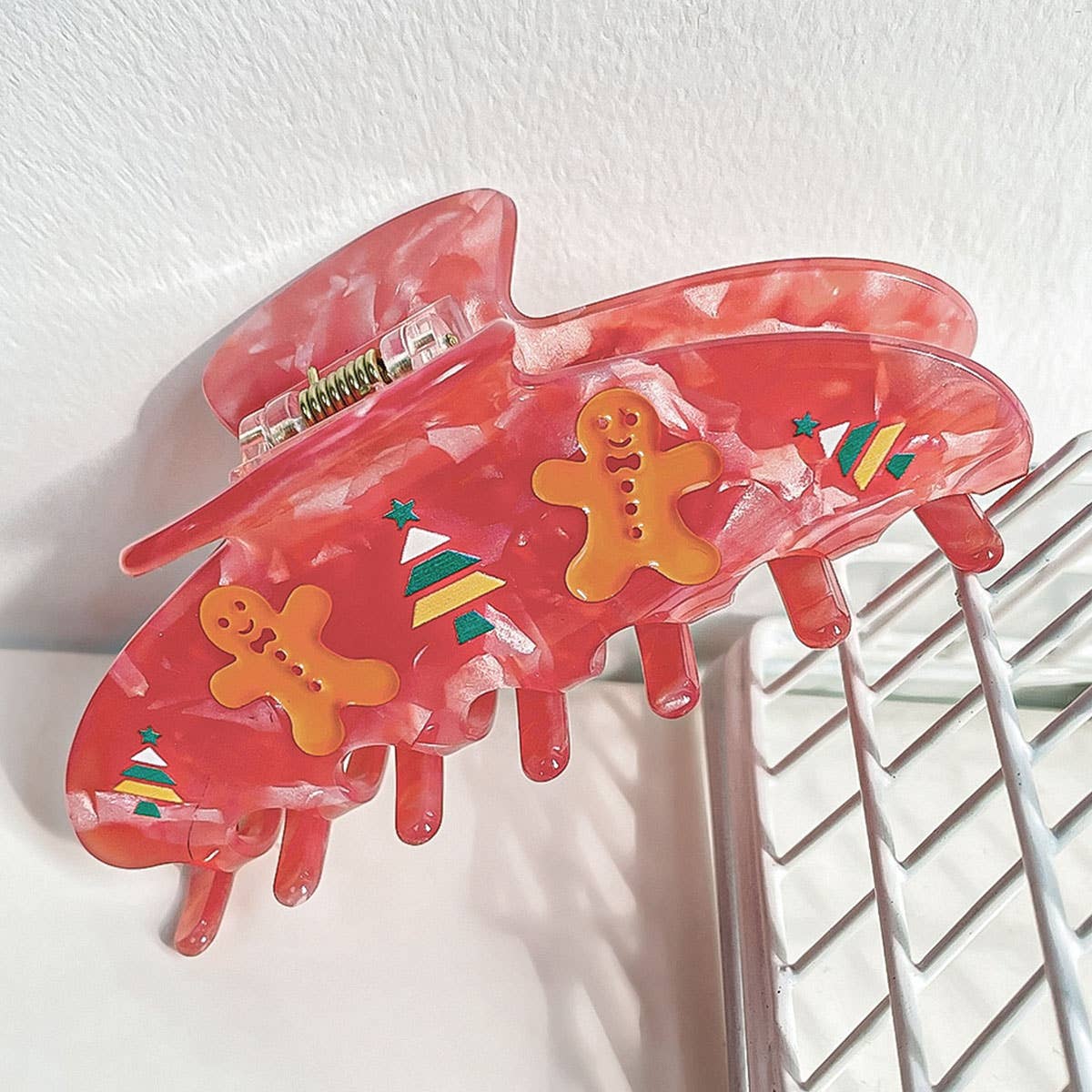 Christmas cartoon fun gingerbread man hairpin