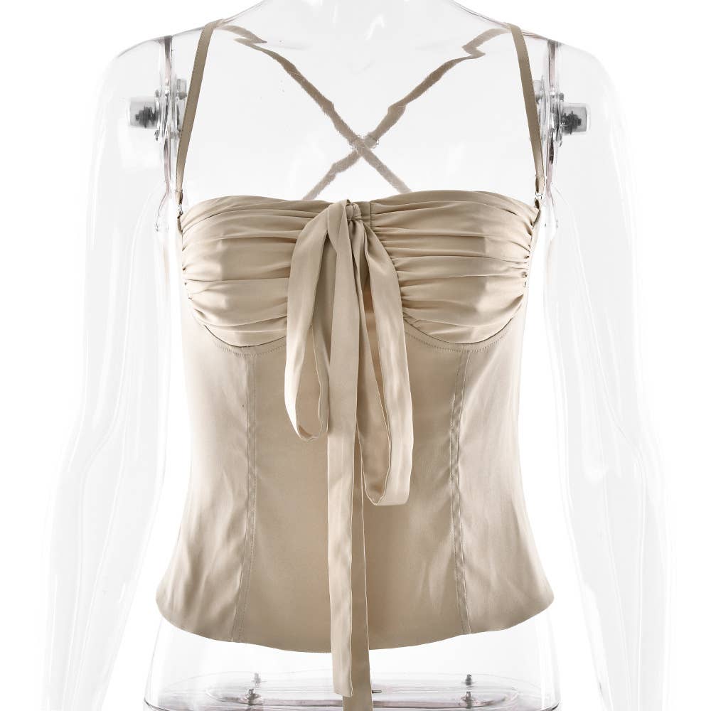 Sexy Backless Strapless Crop Top Bustier Cami