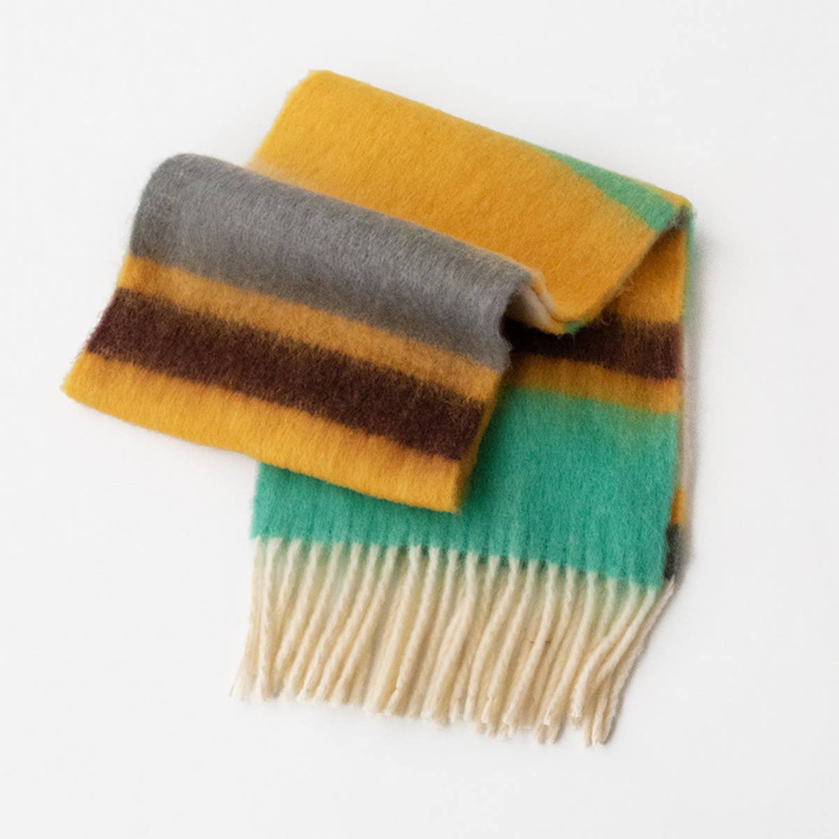 Dopamine Rainbow Scarf - Fuzzy Plaid Winter Wrap