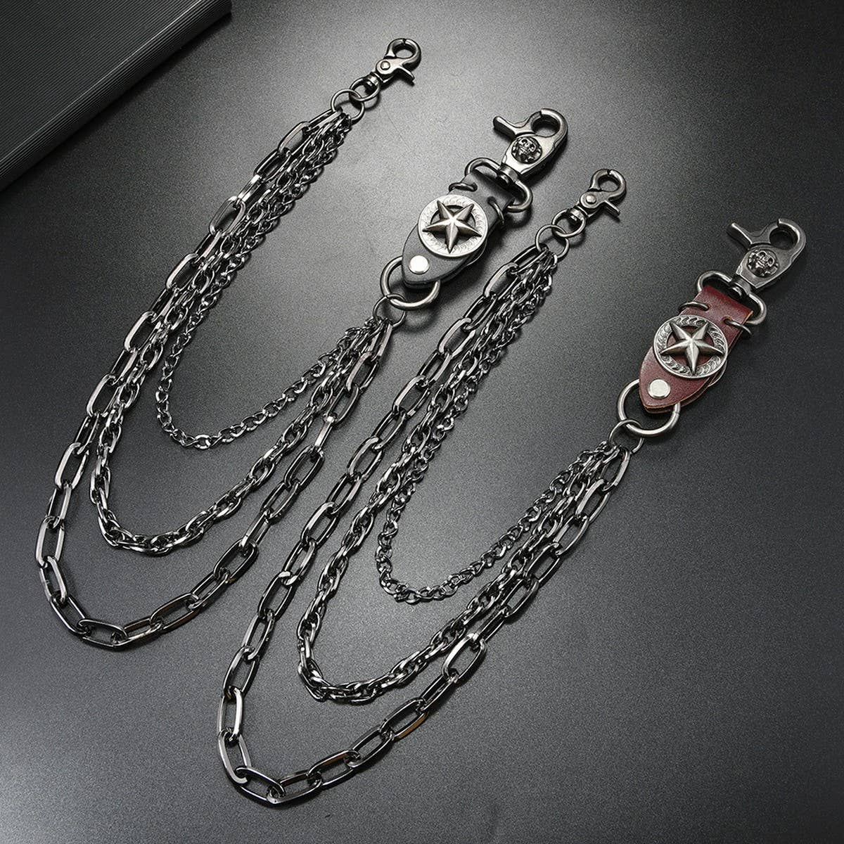 HIP HOP FIVE-POINTED STAR THREE-LAYER JEANS CHAIN