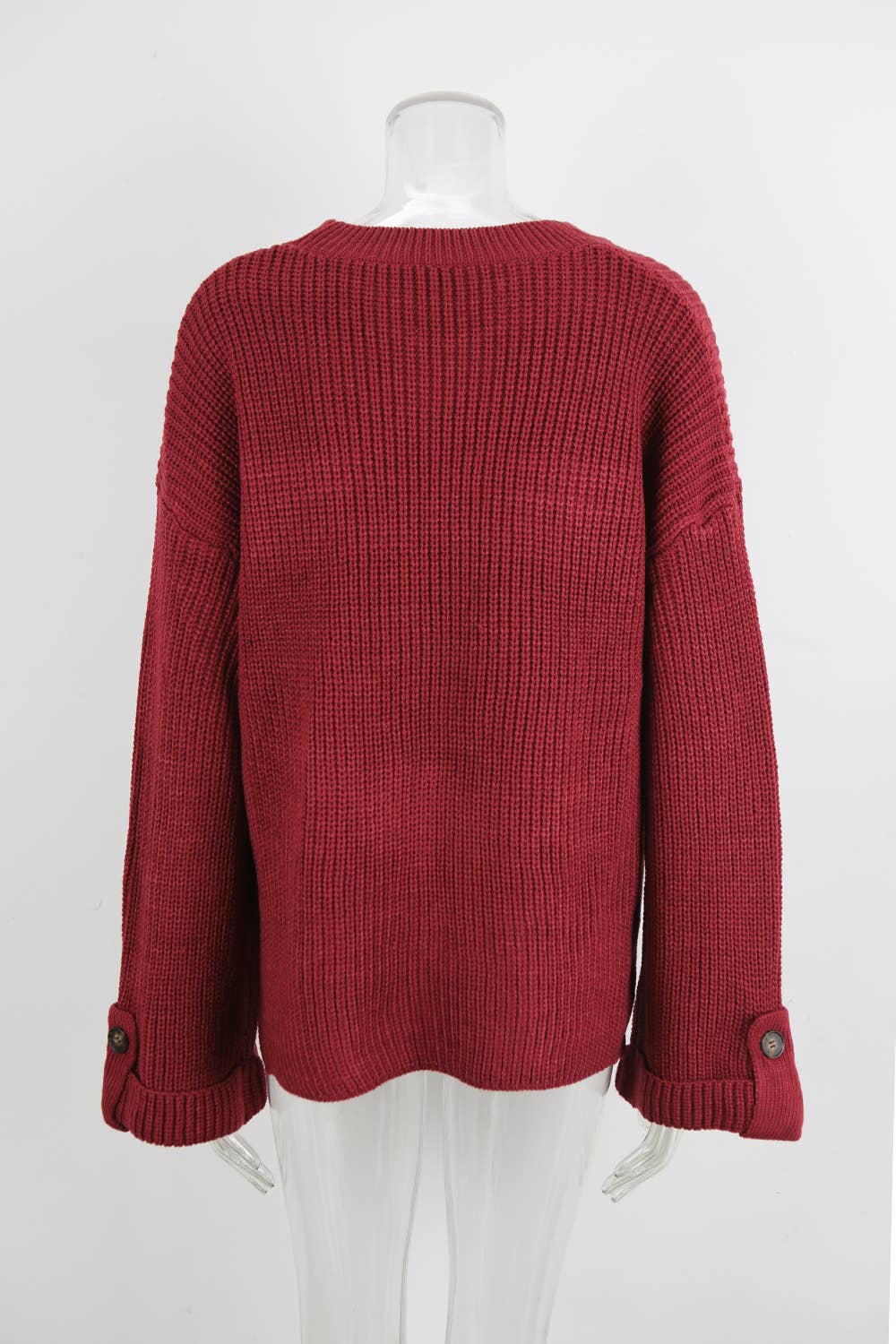 Slouchy breeze long sleeve pocket knit sweater