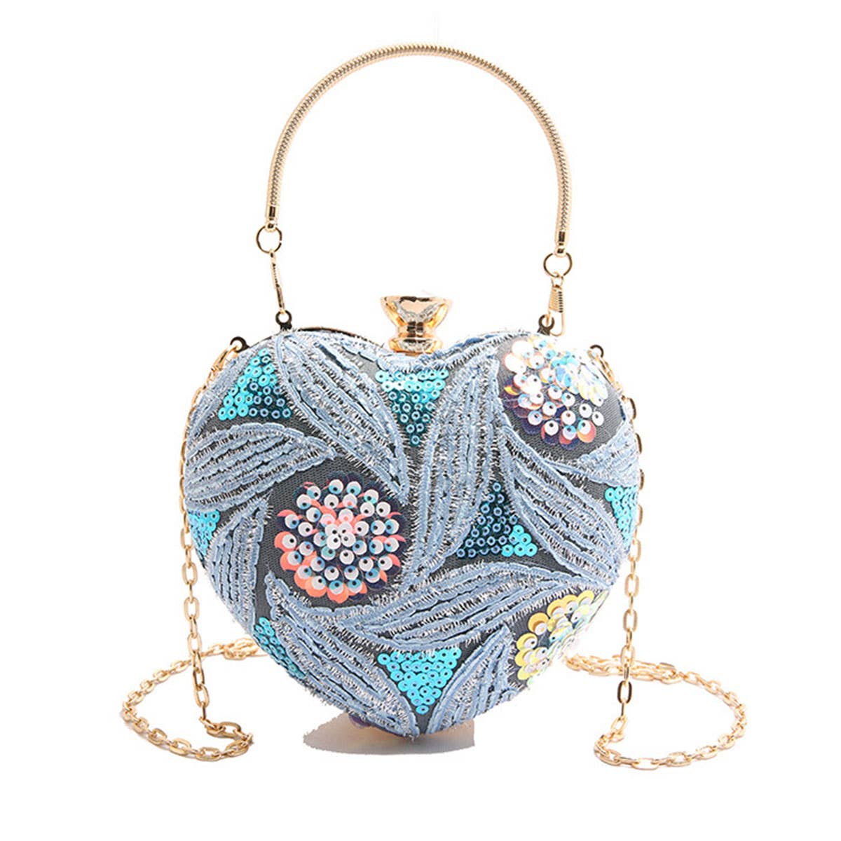 Fashionable sequined hand-picked shoulder bag