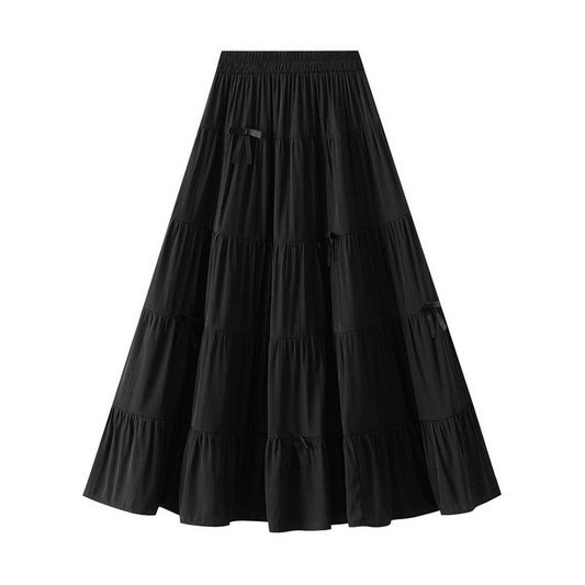 CAKE SKIRT HALF SKIRT BOW A-LINE LONG SKIRT_CWBMS0319