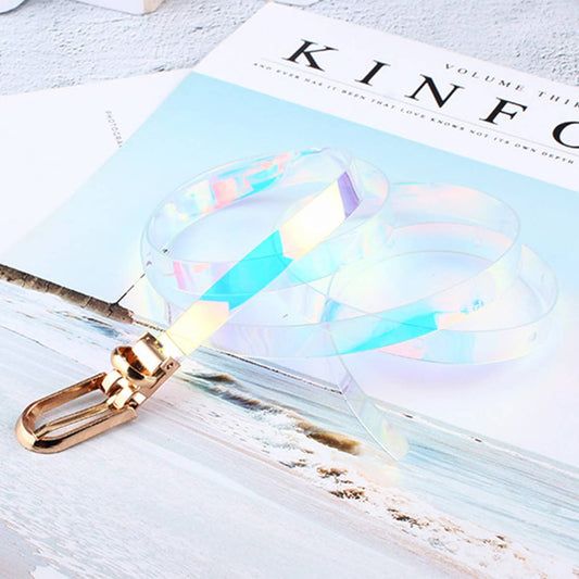 CWABE0963_SUMMER LADIES TRANSPARENT COLORFUL THIN BELT