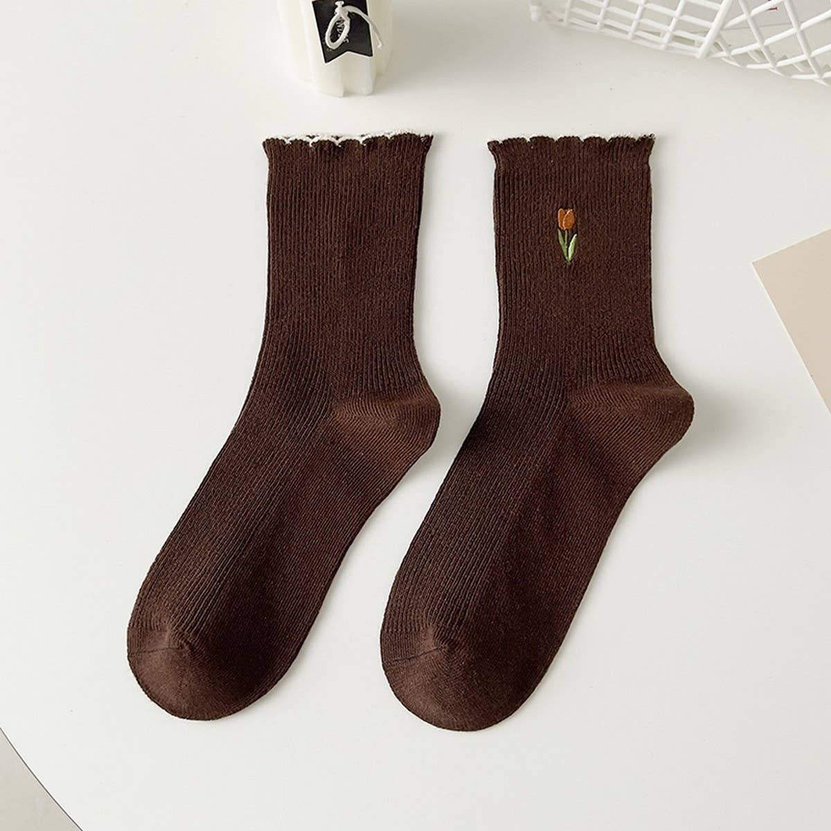 WOMEN'S PREPPY STYLE SOCKS WITH LACE EMBROIDERY