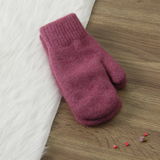 WOMEN'S SOLID COLOR RABBIT FUR FULL FINGER GLOVES_CWAG00592