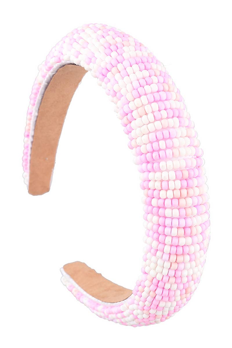 COLORFUL RICE BEADS DECKED HEAD HOOP HEADBAND_CWAHA0122