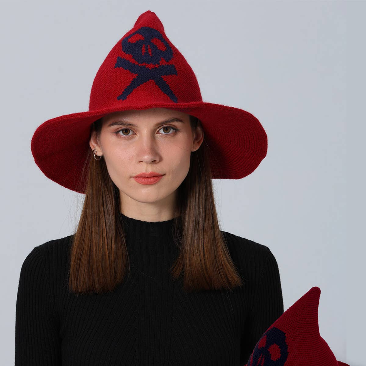 CWAH4090_NEW SKULL MAGIC PROPS HALLOWEEN WIZARD HAT