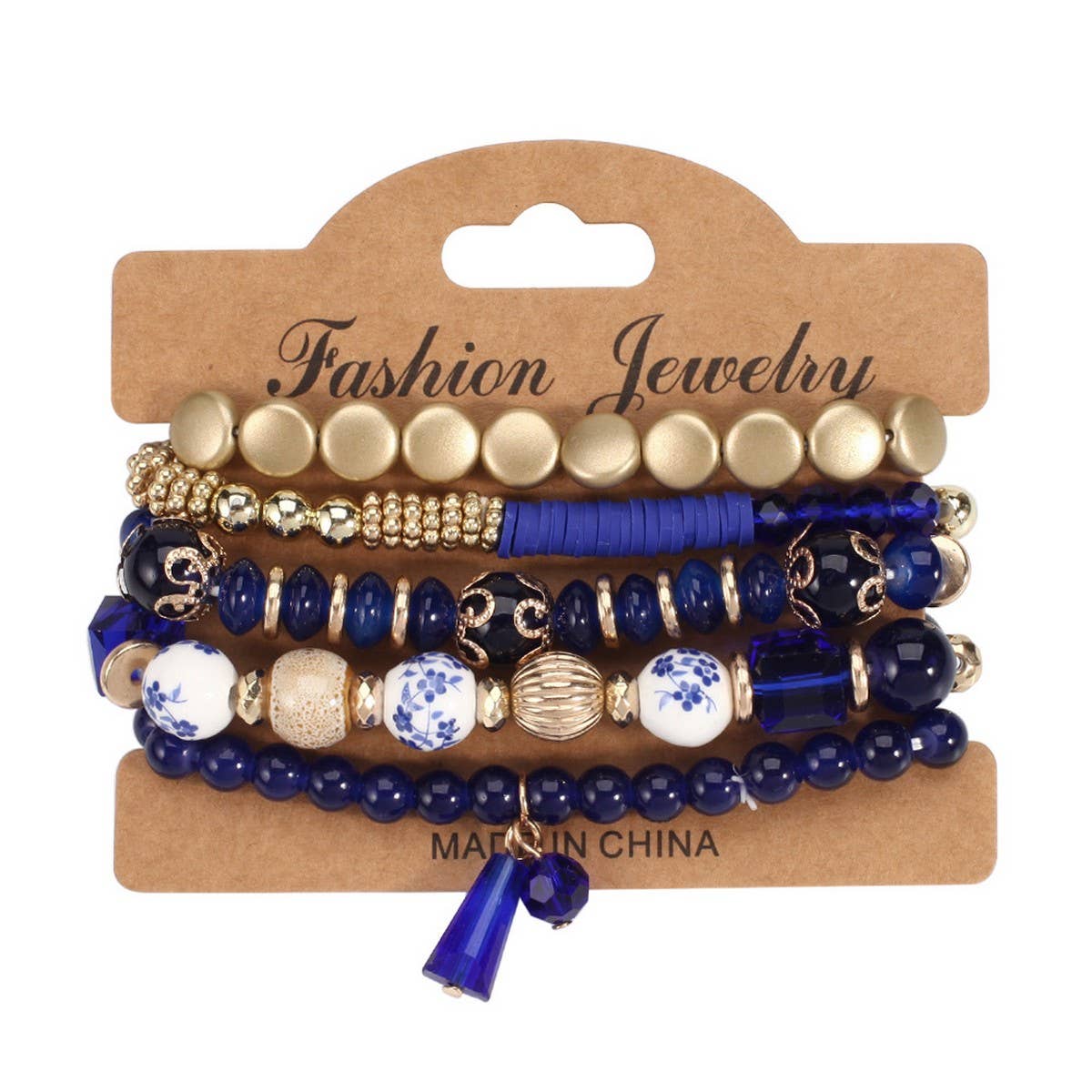 CWAJE05695_BOHO CRYSTAL PENDANT MULTI LAYER ELASTIC BRACELET