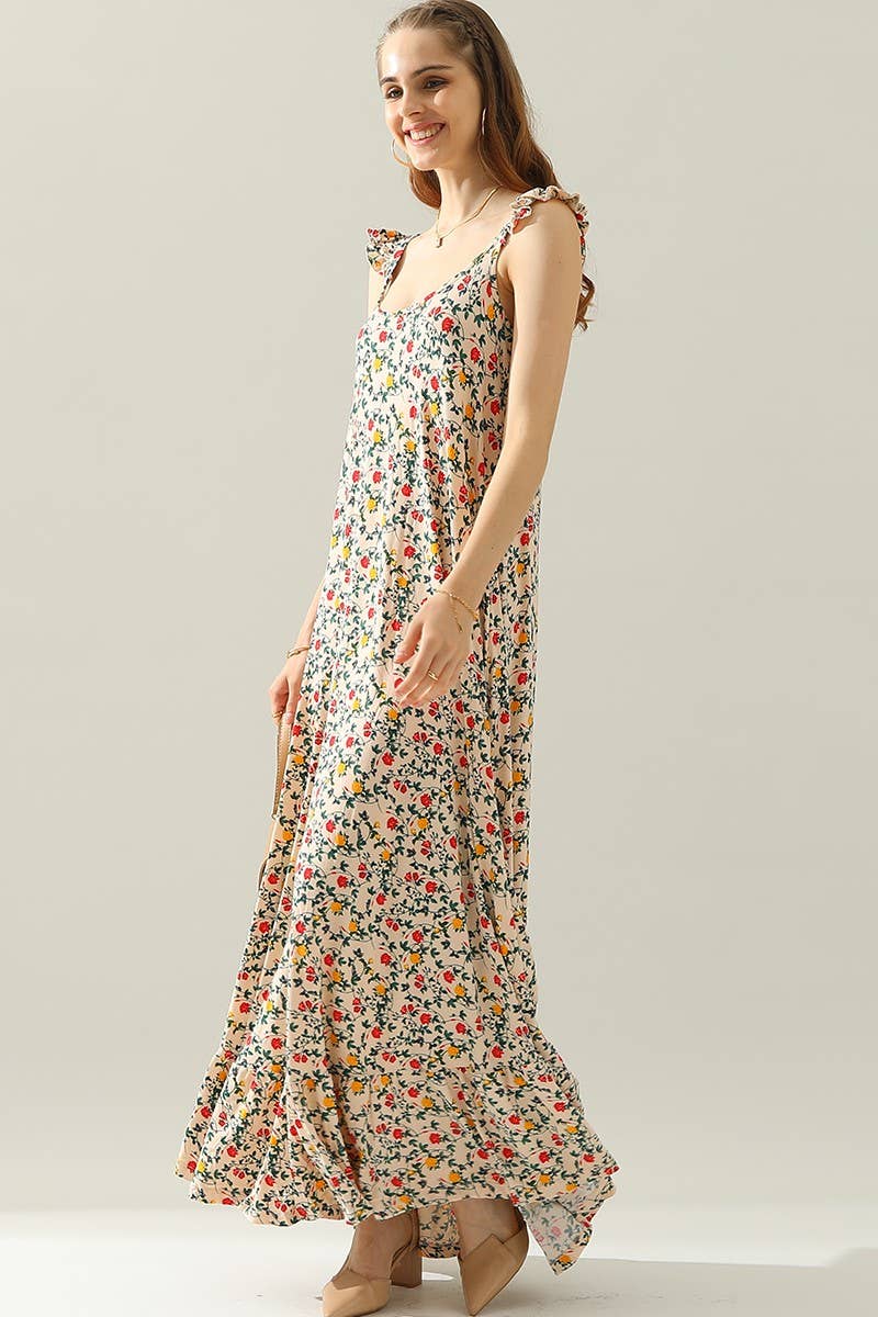 CWDMD772_RUFFLE DETAILED SLEEVELESS MAXI DRESS