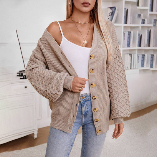 VINTAGE LONG-SLEEVED SINGLE-BREASTED CARDIGAN