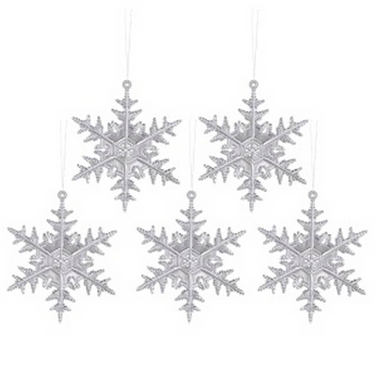 CWMM10173_CLEAR SNOWFLAKE AND REINDEER ORNAMENTS FOR TREE