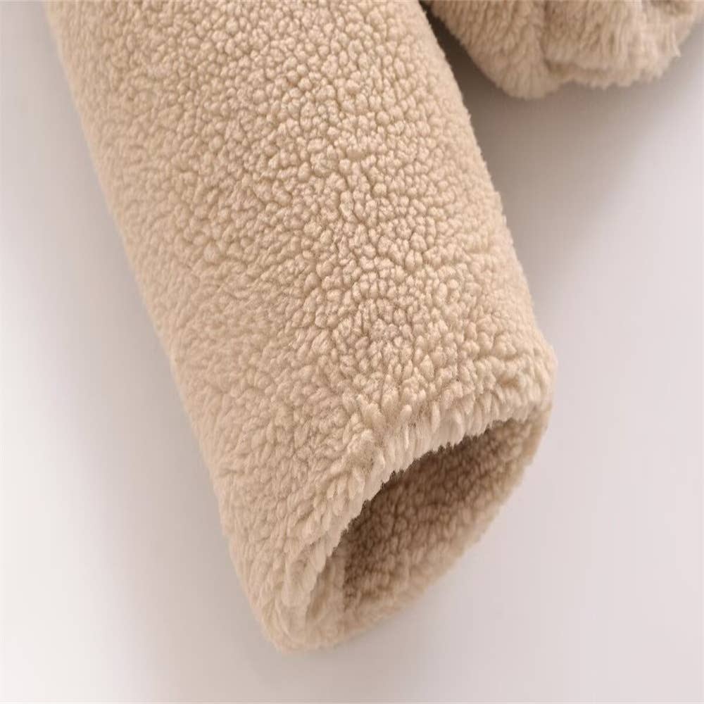 Street-style fleece pilot jacket coat