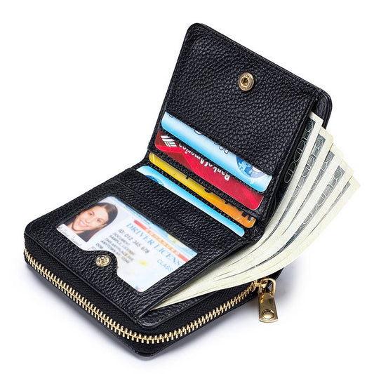 GENUINE LEATHER SHORT STYLISH LARGE CAPACITY WALLET_CWAB3794