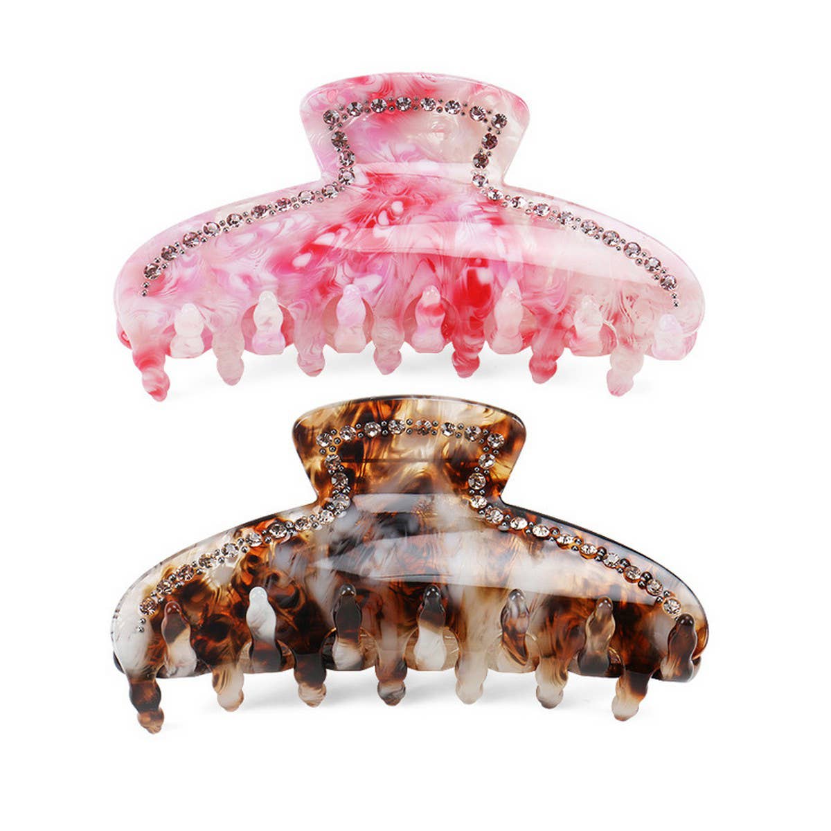 French Retro Hair Claw, Rhinestone Ponytail Clip