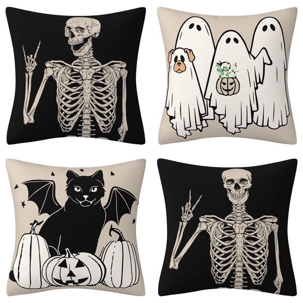 HALLOWEEN DAY OF THE DEAD SKULL PILLOWCASE