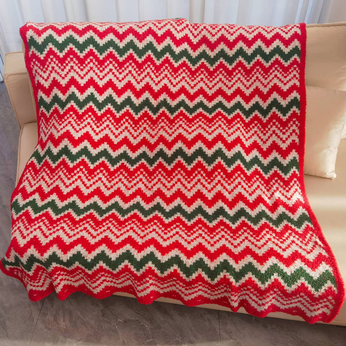 CHRISTMAS SNOWFLAKE KNITTED JACQUARD BLANKET