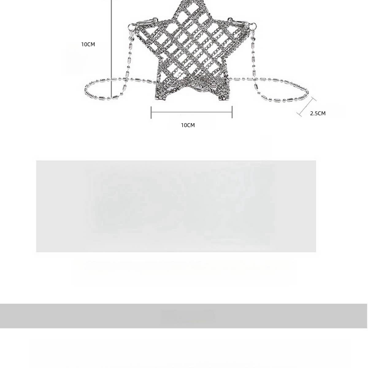 FIVE-POINTED STAR HOLLOW CHAIN SQUARE CLUTCH BAG_CWAB3260