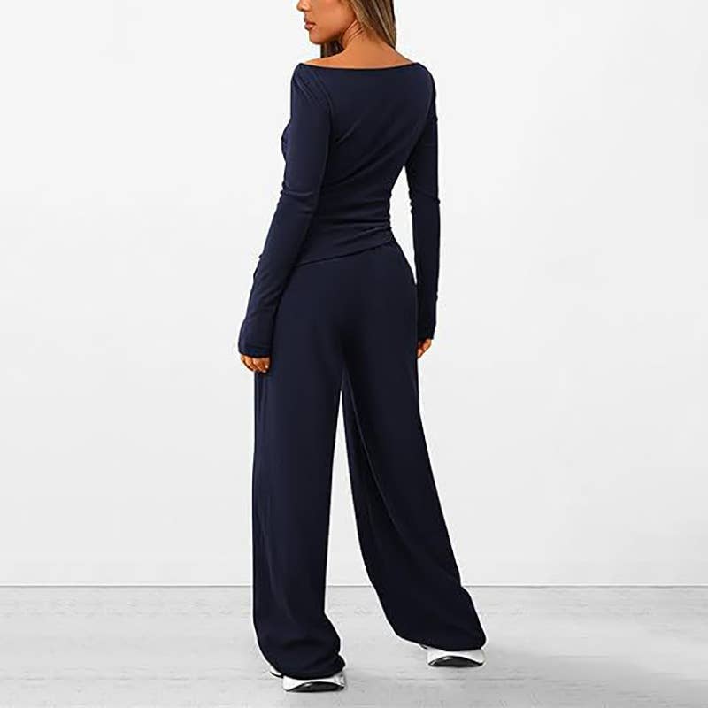 ASYMMETRICAL JACKET AND TROUSERS TWO-PIECE SET